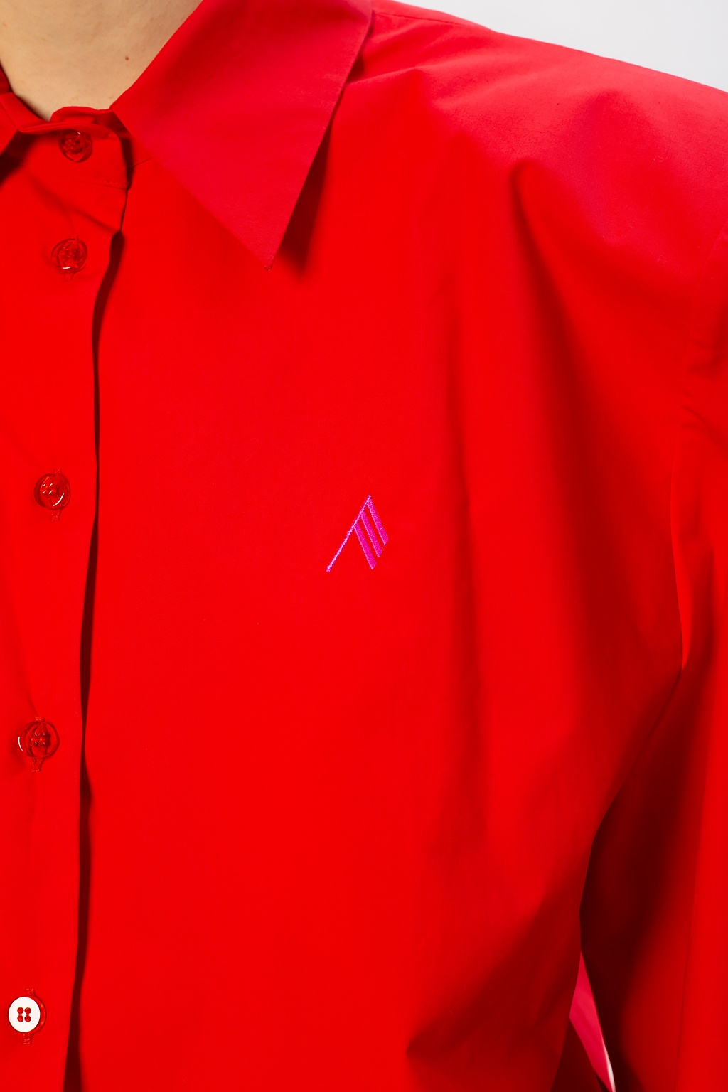 The Attico Logo-embroidered grn shirt